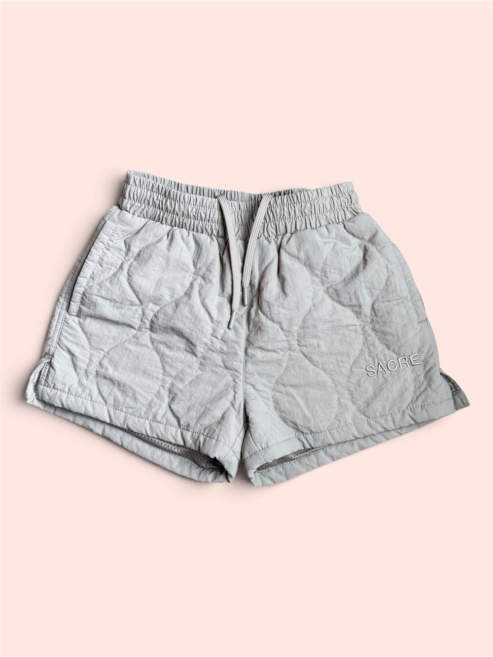 Sacre Quilted Light Gray Women's Lounge Shorts